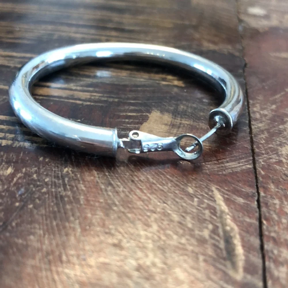 Sterling silver 2” hoops - Picture 2 of 5